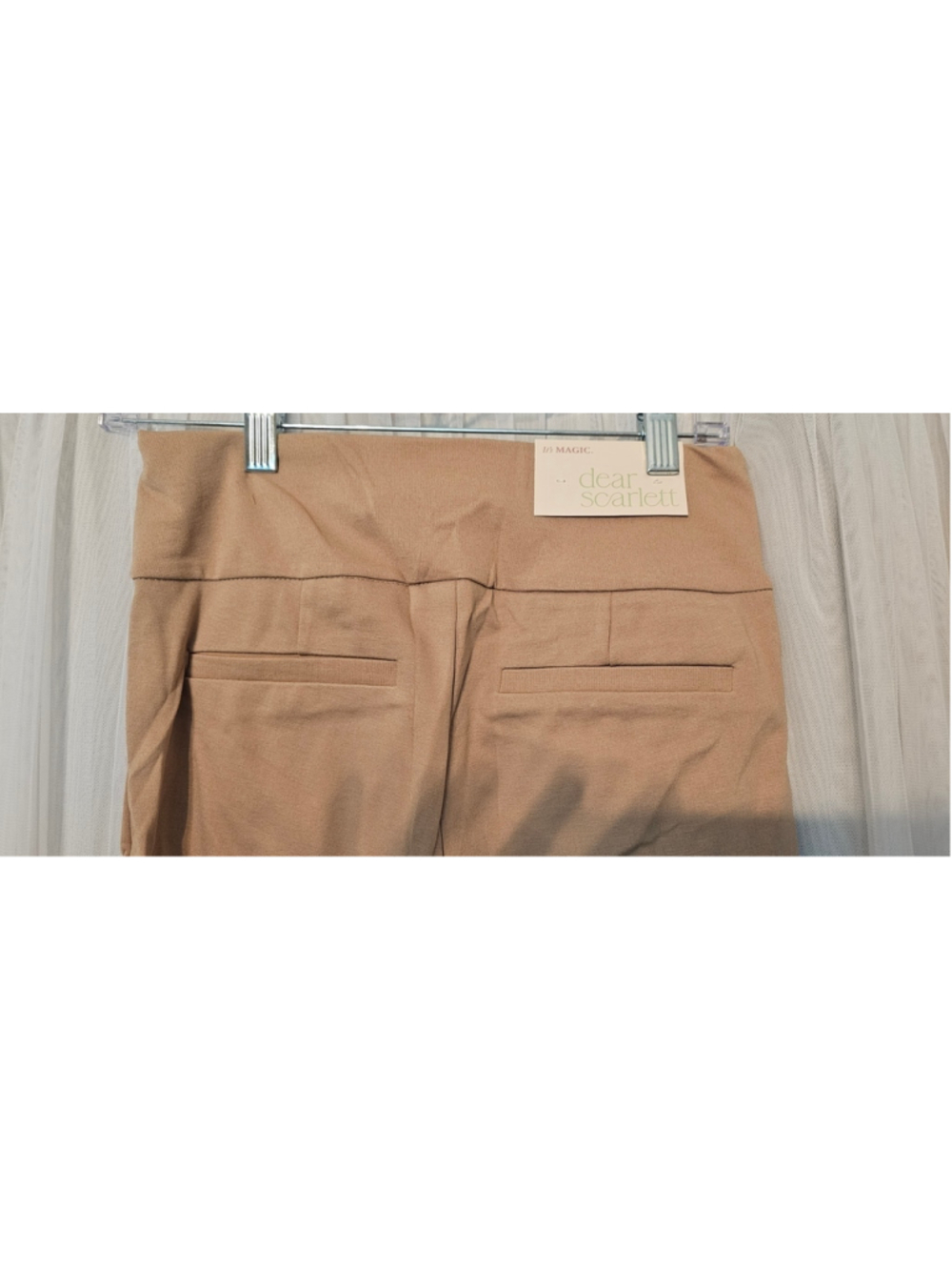 Dear Scarlett Magic Ankle Crop Skinny Pants, 28" inseam, size large, Khaki - Picture 4 of 5